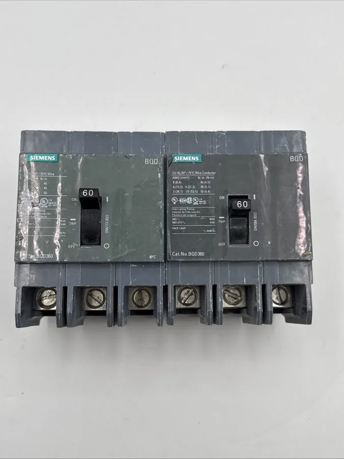 Автоматический выключатель Siemens BQD360 60A, 480V AC Molded Case Circuit Break