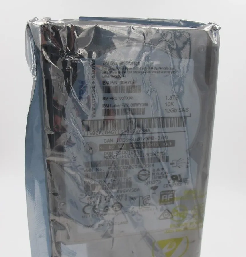 Жёсткий диск IBM 1.8TB 00RX908 00RY111 00RY125 10K 12G 2.5" SAS V7000 Gen2 HARD  — фото лота 2