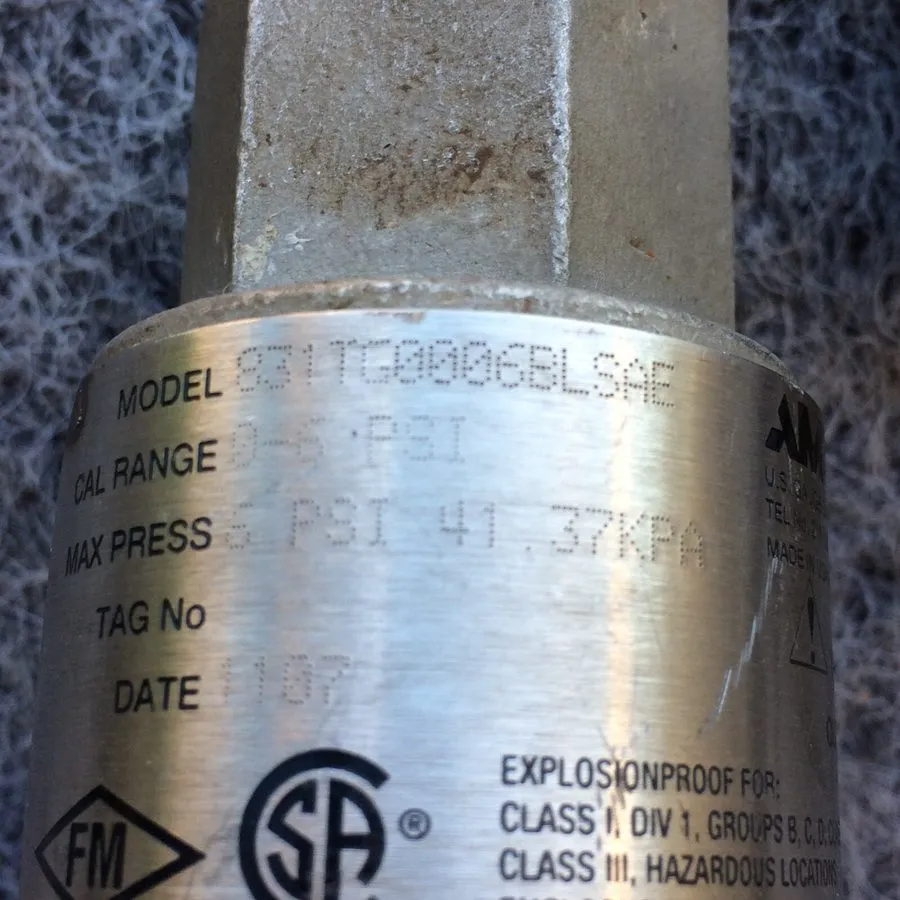 Датчик давления AMETEK 831TG0006BLSAE PRESSURE TRANSMITTER PRESS 6-41.37 KPA CAL