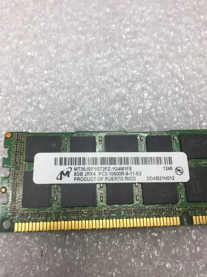 Модуль памяти MIRCON CRUCIAL 8GB 2RX4 PC3-10600R MT36JSF1G72PZ-1G4M1FE FREE S/H — фото лота 1