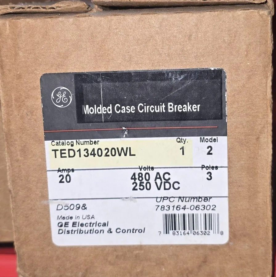 Автоматический выключатель GENERAL ELECTRIC TED134020WL 3 POLE 20 AMP 480v CIRCU
