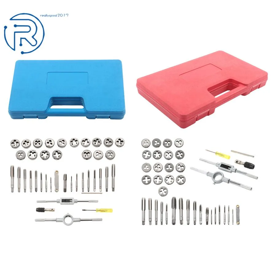 Режущий инструмент Tap and Die Set SAE & Metric M3-M12 Coarse Fine Threading Too — фото лота 1