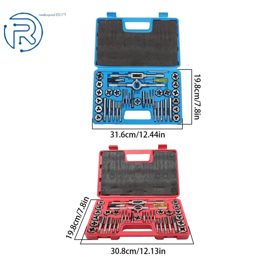 Режущий инструмент Tap and Die Set SAE & Metric M3-M12 Coarse Fine Threading Too — фото лота 2
