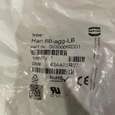 Разъём Harting 09300060301 HAN 6B-agg-LB Heavy Duty Power Connector Aluminum Str