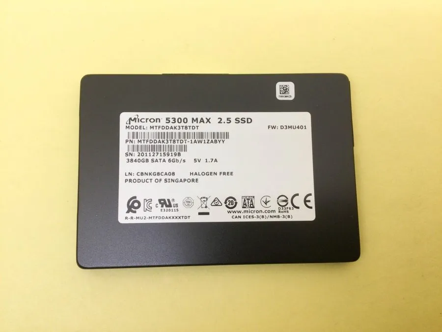 SSD-накопитель Dell 59YY0 Micron MTFDDAK3T8TDT 3.84TB 2.5" 6Gbps Mixed Use SED S