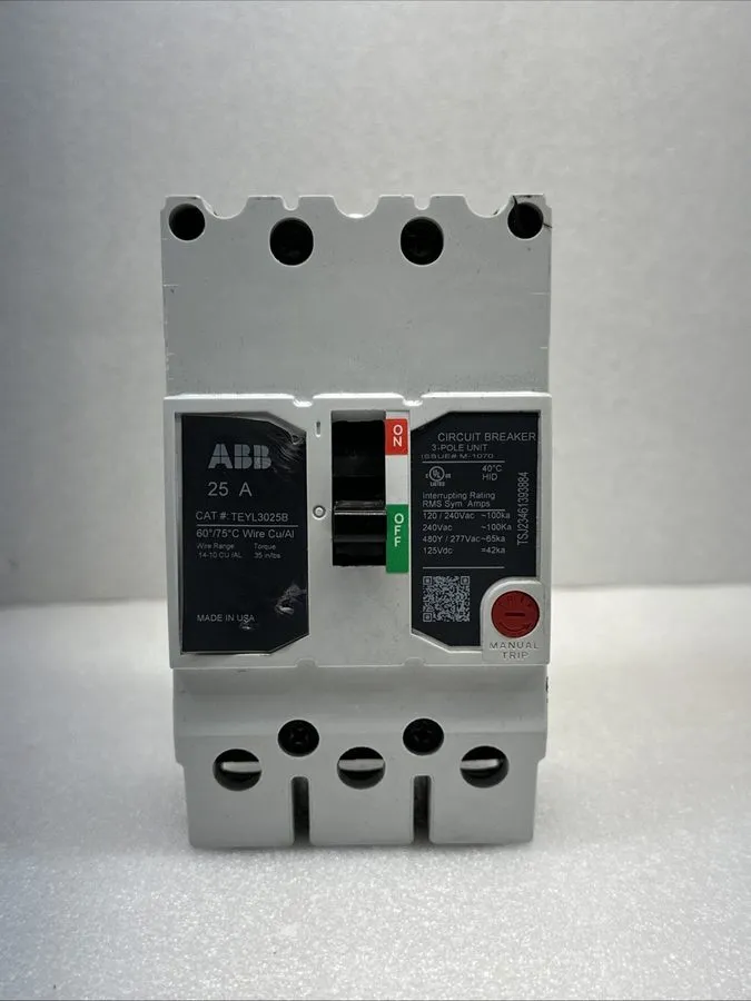 Автоматический выключатель ABB TEYL3025B Circuit Breaker 25A, 3-Pole, 240/480V, 
