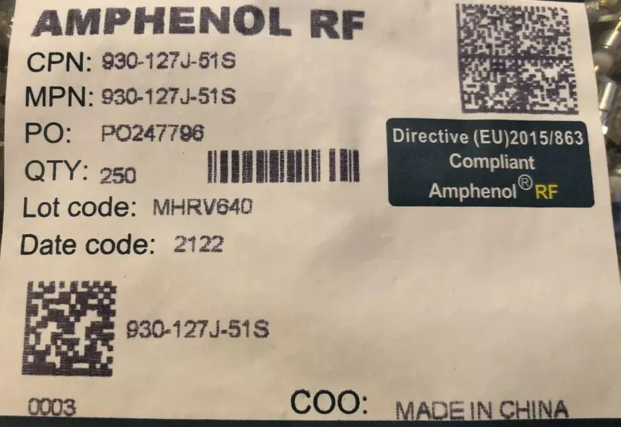 Разъём Amphenol RF 930-127J-51S RF Connectors / Coaxial Connectors