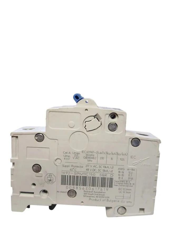 Автоматический выключатель ALLEN-BRADLEY 15A 277V 1-POLE CIRCUIT BREAKER 1492-SP — фото лота 1