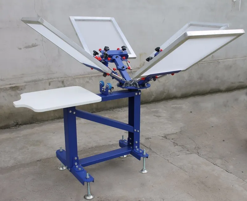 Плата 4 Color 1Station Screen Printing Machine Desktop Press Printer Shirt Press