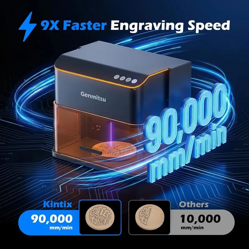 Лазерный гравёр Genmitsu Kintix 10W Galvo Laser Engraver 90000mm/min Fast Metal  — фото лота 1