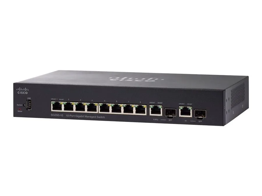 Коммутатор Cisco SG350-10-K9-NA 10-Port Gigabit Managed Switch