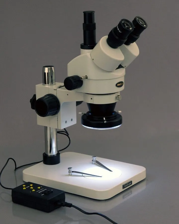 Микроскоп AmScope 3.5X-90X Trinocular Inspection Zoom Stereo Microscope + 144-LE