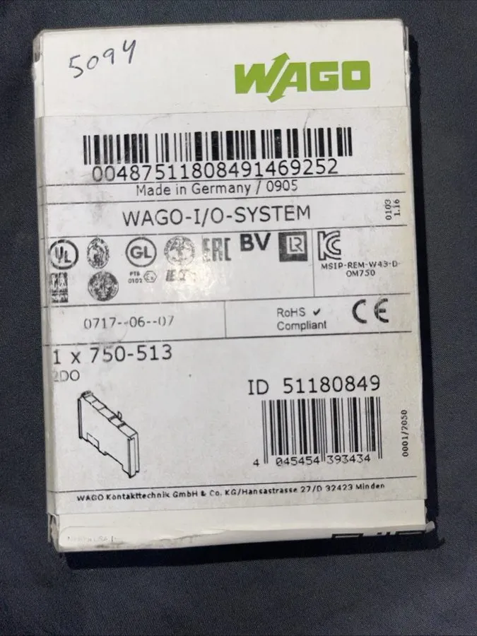Модуль ввода-вывода Wago 750-513 2NO Output Module Relay 250VAC 2.0A