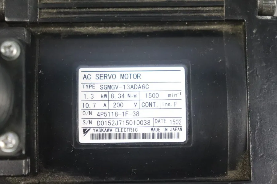 Серводвигатель Yaskawa SGMGV-13ADA6C Servo Motor 1.3kW 4P5118-1F-38 + Brake + En — фото лота 1