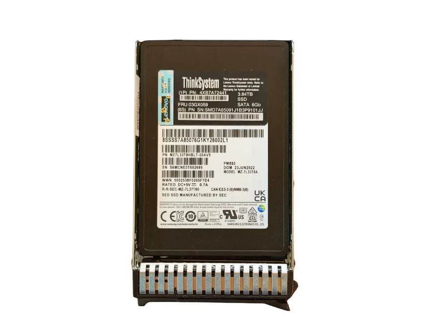 Lenovo ThinkSystem PM893 3.84TB 2.5" SATA 6Gb Read Intensive High Speed SSD