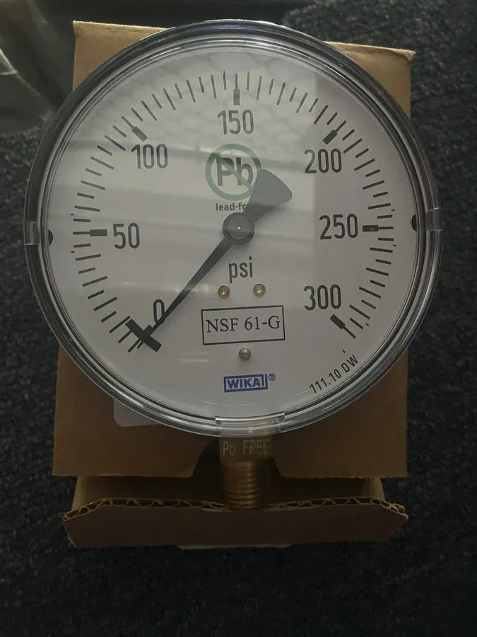 Трубопроводная арматура 52828355, Wika, Pressure Gauge 300PSI, 4" Dial, 1/4" NPT — фото лота 1