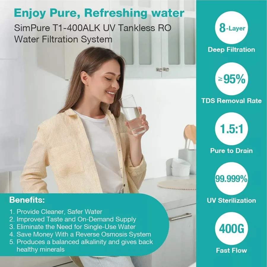 Насос WP2-400 GPD 8 Stage Reverse Osmosis Alkaline pH+ Water Filter System Purif — фото лота 2