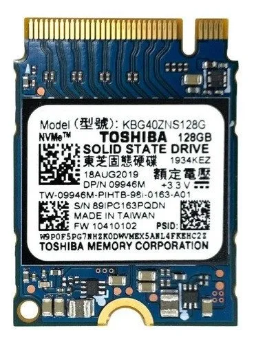 SSD-накопитель KIOXIA Toshiba BG4 128GB M.2 2230 PCIe Gen3 x4 NVMe SSD KBG40ZNS1