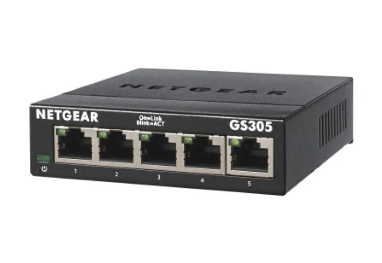 Коммутатор NETGEAR 5-Port Gigabit Ethernet Switch Desktop or Wallmount (GS305) — фото лота 1
