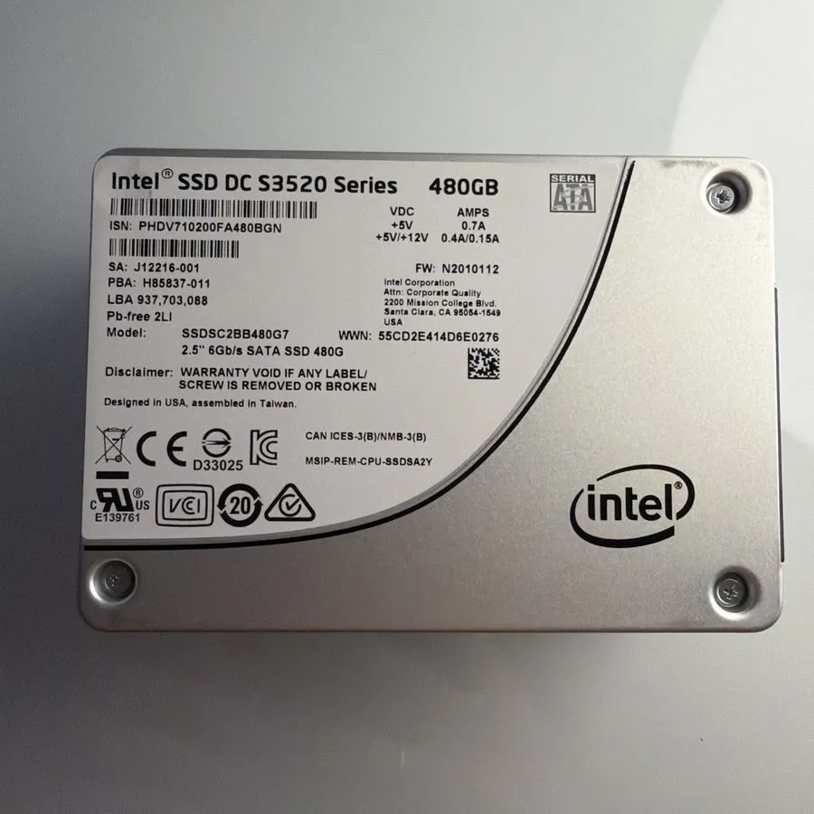SSD-накопитель 480GB SATA III Intel DC S3520 SSDSC2BB480G7 3D NAND MLC SSD 2.5"  — фото лота 1