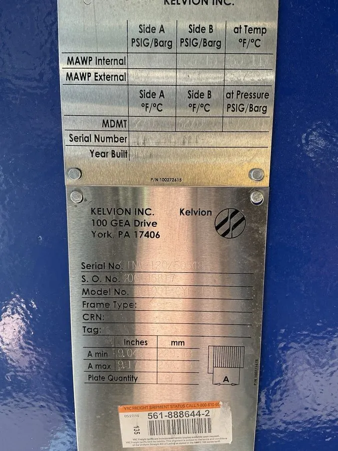 Климатическое оборудование Kelvion Plate Heat Exchanger Model NT100T — фото лота 2
