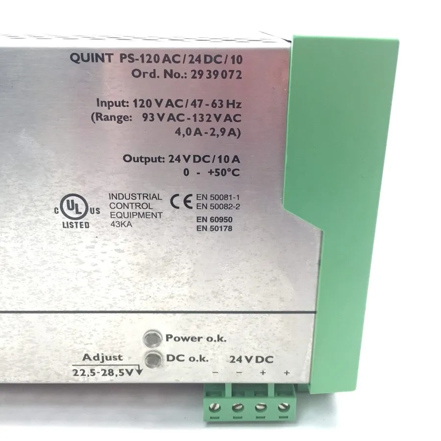 Блок питания Phoenix Contact, Quint PS-120AC/24DC/10, 2939072, Power Supply 24vD
