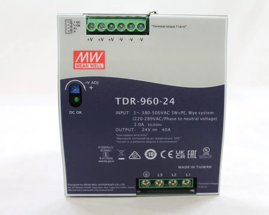 Блок питания TDR-960-24 Single Output Industrial Power Supply 960W 24V DIN Rail