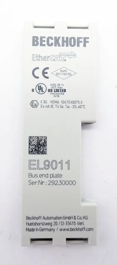 Модуль ввода-вывода 3x Beckhoff EtherCat EL9011 Bus End Plate