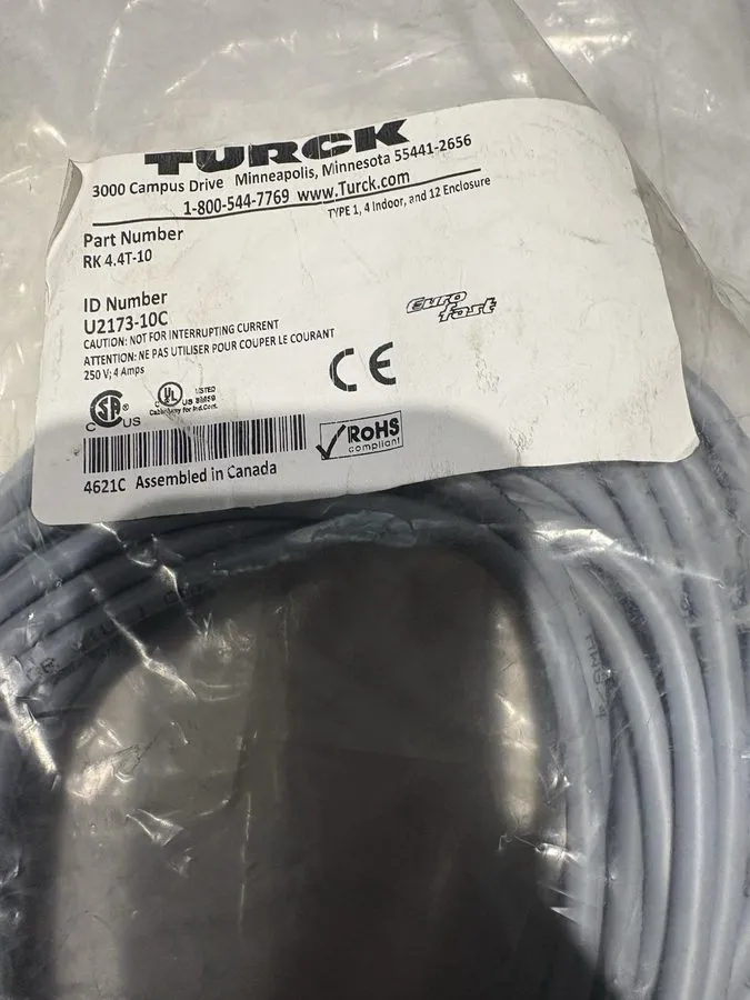 Соединительный кабель Turck RK 4.4T-10 Double Ended Cordset U2173-10 250VAC/DC 4