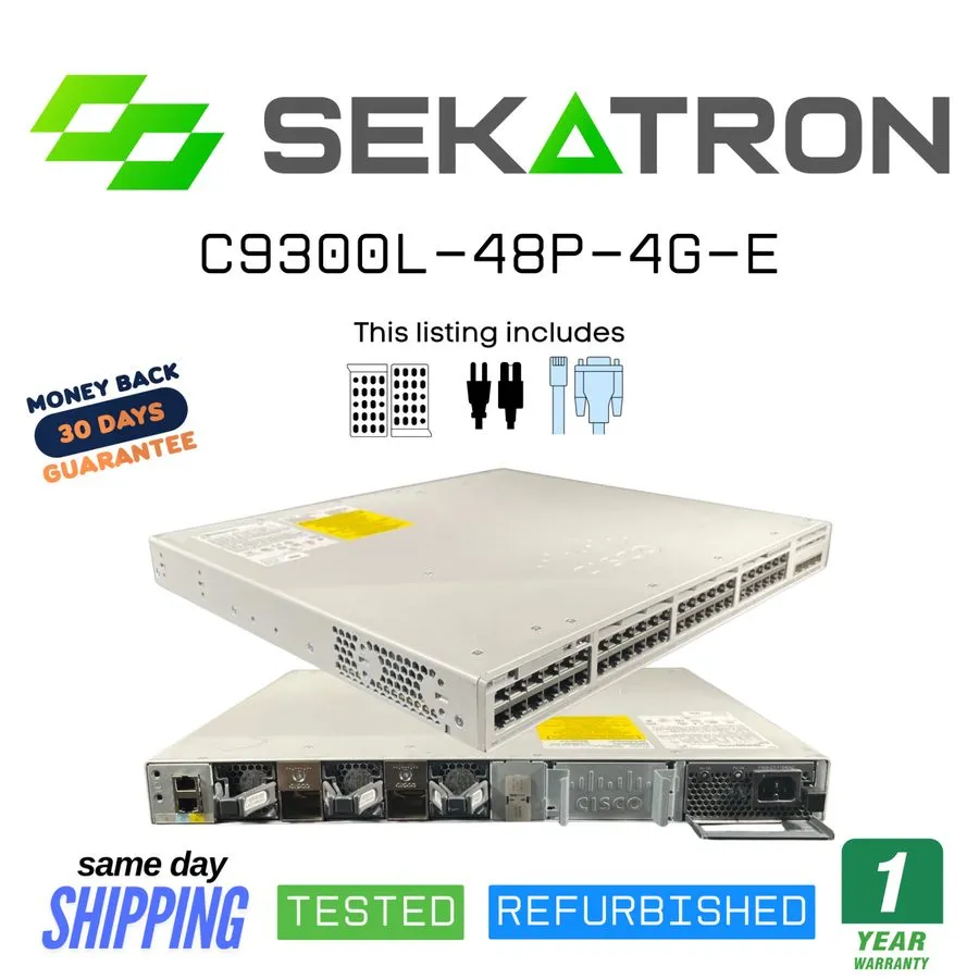 Коммутатор 🔀 Cisco C9300L-48P-4G-E • 48× PoE+ • L3 Managed • IOS XE 17.12 • ✅