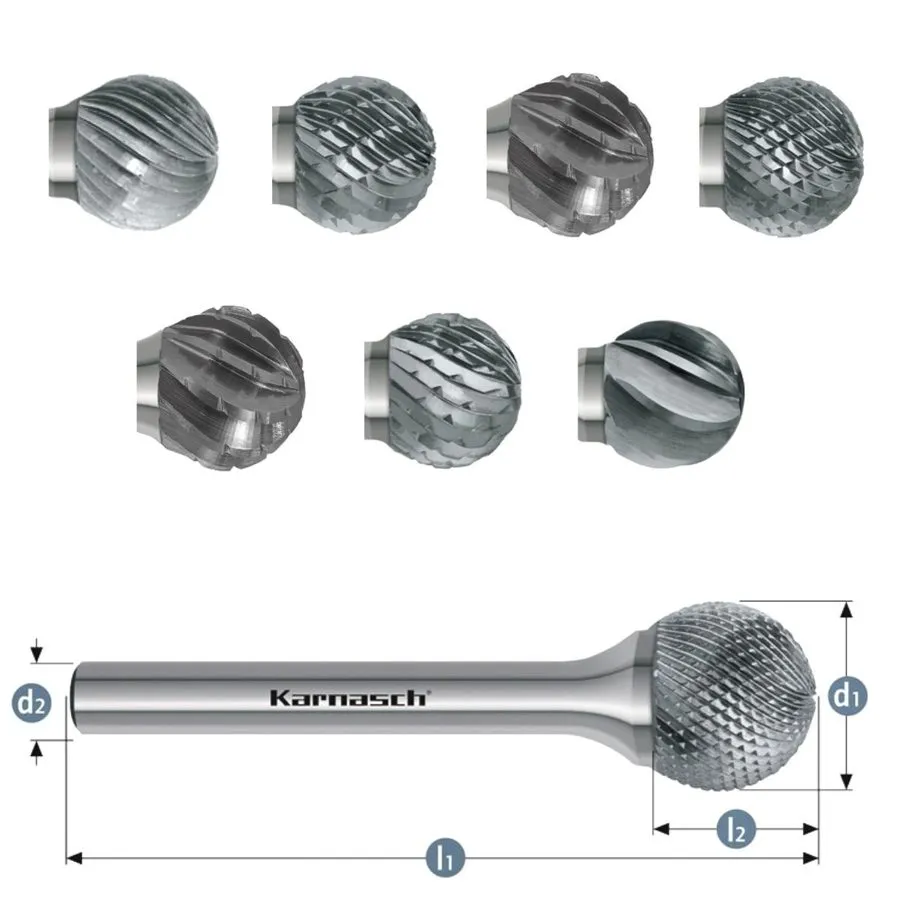 Режущий инструмент Karnasch Solid Carbide Ball Nose End Mill KUD Coated HP1-HP11