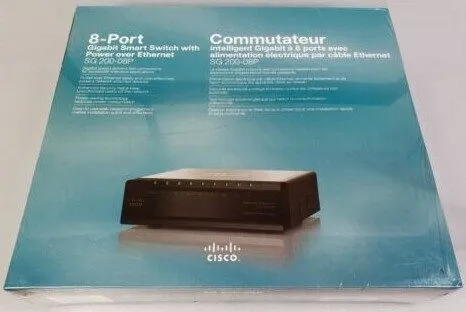 Коммутатор Cisco SG200-08P 8-port Gigabit PoE Smart Switch (SLM2008PT)