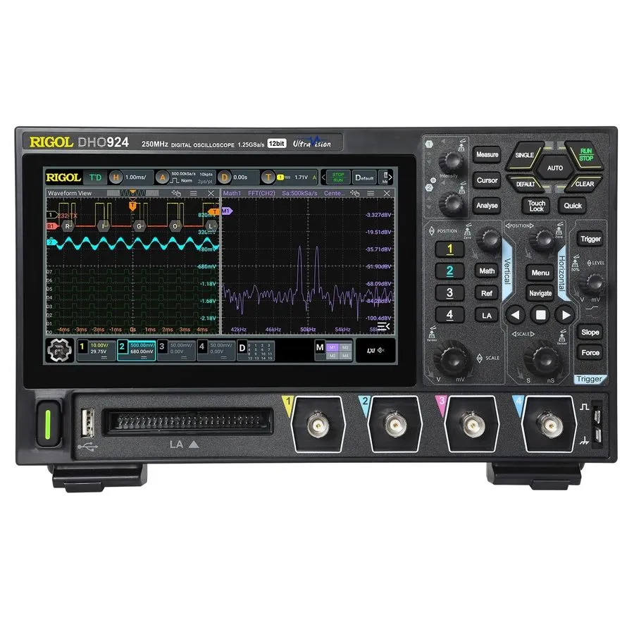 Осциллограф RIGOL DHO924 Oscilloscope Digital 4-Ch 250 MHz, 1.25 GSa/s, 12 Bit A