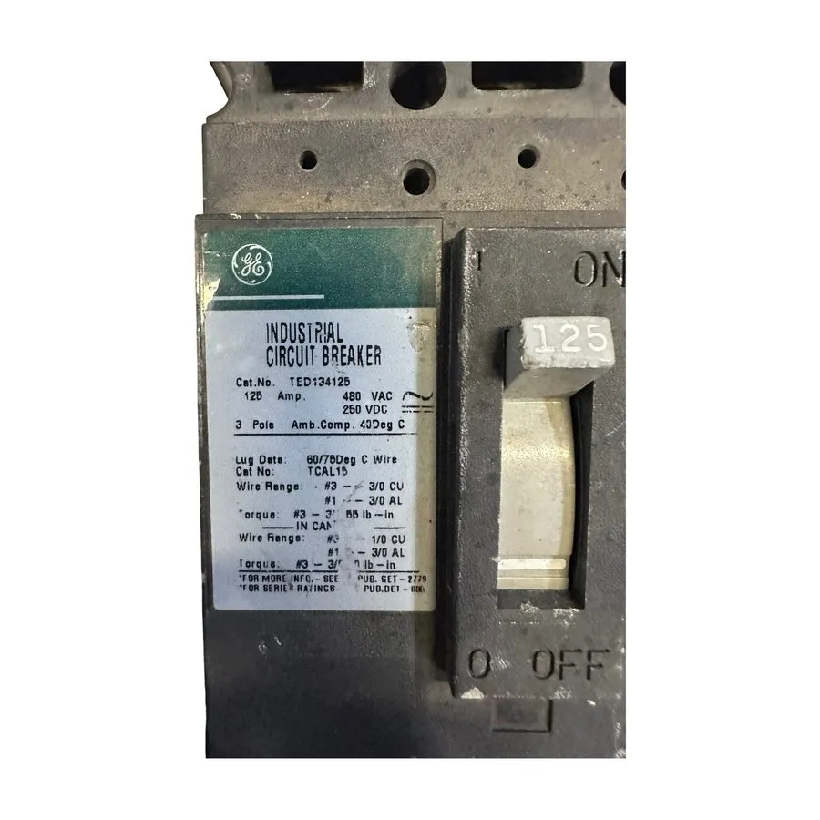 Автоматический выключатель GE TED TED134125 3 Pole 125 Amp 480v Black Circuit Br