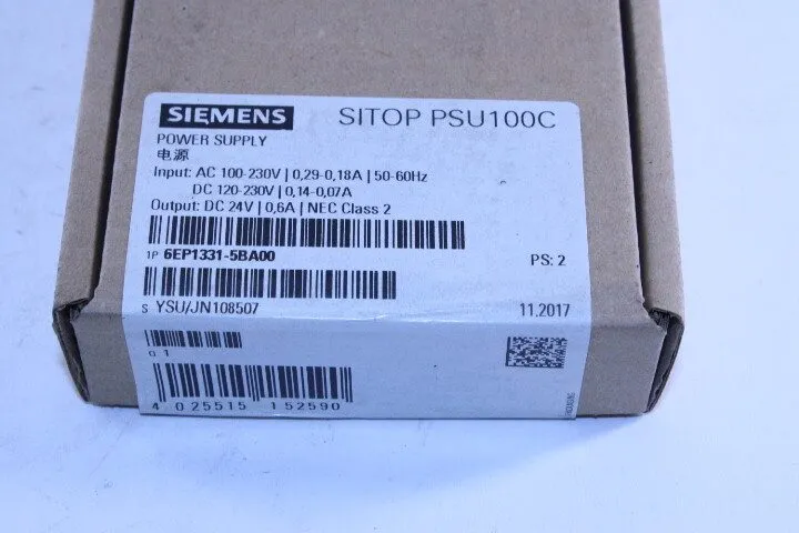 Блок питания Siemens SITOP PSU100C 6EP1331-5BA00 24VDC 0.6A DIN Rail Power Suppl