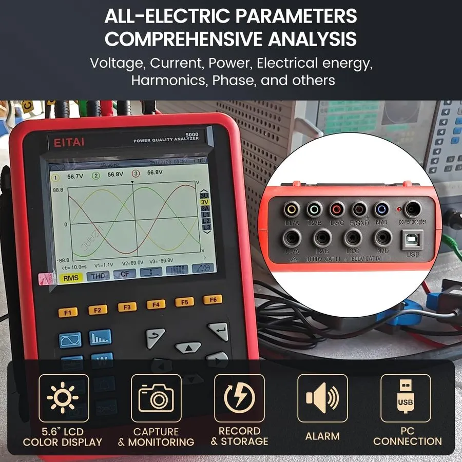 Анализатор EITAI5000-040B 3-Phase Power Quality Analyzer, Manufacturer Direct Sa — фото лота 2