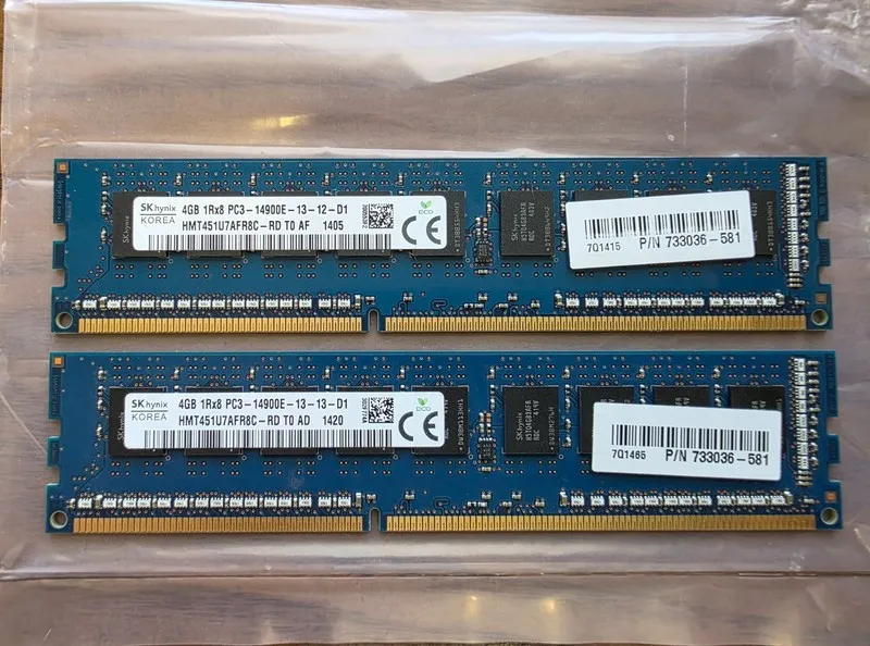 Модуль памяти SK Hynix 4GB DDR3 ECC UDIMM PC3-14900E 1866MHz Server RAM HMT451U7