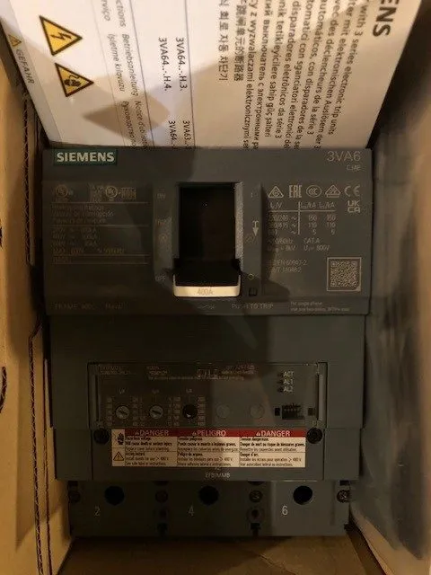Автоматический выключатель 3VA6340-7HL31-0AA0 Siemens 400A 600V 3-Pole 3VA6 Mold