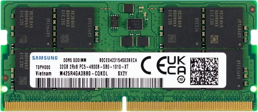 Модуль памяти Samsung 32GB DDR5 4800MHz PC5-38400 CL40 SODIMM 2Rx8 Dual Rank 1.1