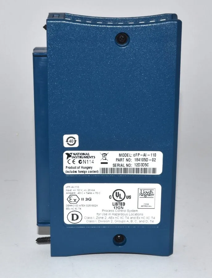 Трансивер National Instruments cFP-AI-110 Input Module PART NO: 185152D -02 — фото лота 1