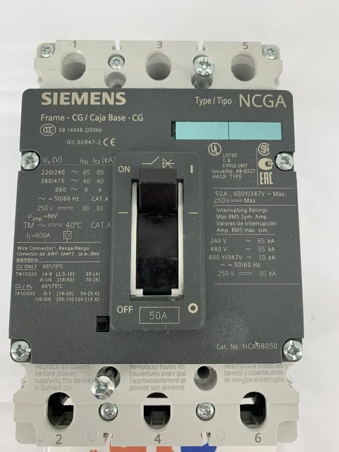 Автоматический выключатель SIEMENS 3VL1105-1KM30-0AA0 / NCGA / NCX3B050 Circuit 