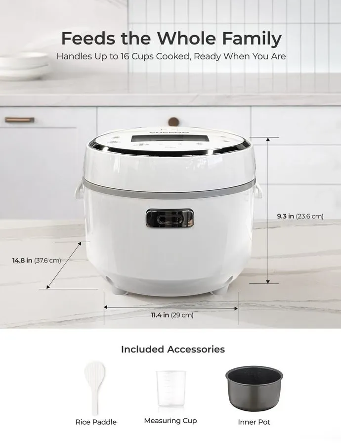 Рисоварка Micom Rice Cooker 8-Cup Uncooked / 16-Cup Cooked W/ Nonstick Inner Pot — фото лота 2