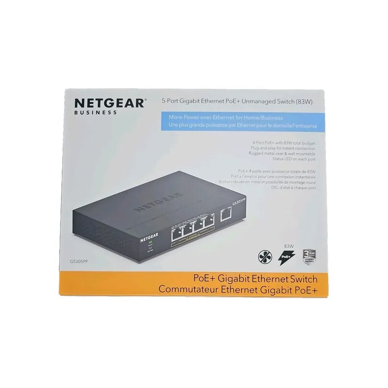 Коммутатор NETGEAR GS305P 5-Port Gigabit Ethernet PoE + Unmanaged Switch (63W)