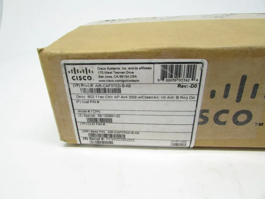 Точка доступа Wi-Fi Cisco Aironet 3702I Wireless Access Point AIR-CAP3702I-B-K9 