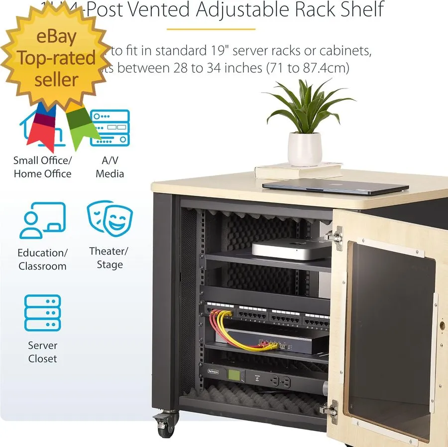 Стойка/шкаф Adjustable 1U 4-Post Vented Rack Shelf, 28-34.4in, 150lb Capacity, H