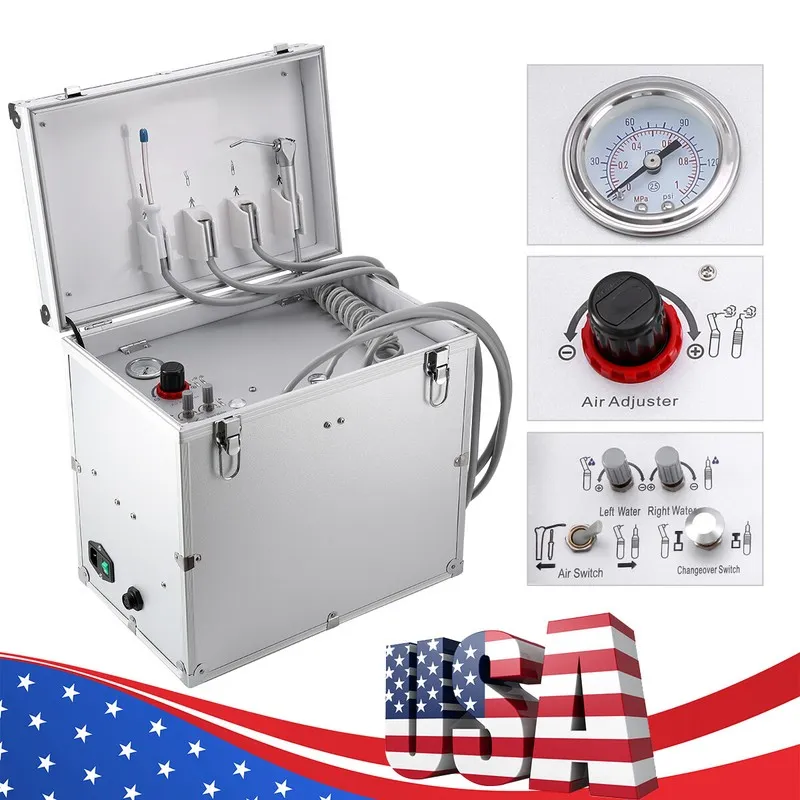 Компрессор Portable Dental Delivery Unit Air Compressor Suction Syringe 4Hole/Fo