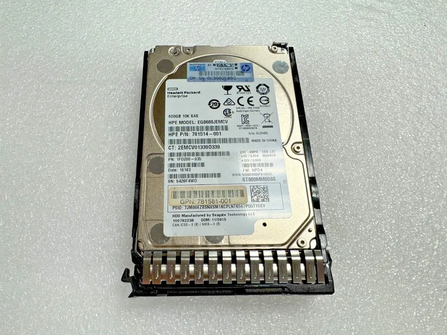 Жёсткий диск 781577-001 781514-001 HP HPE EG0600JEMCV 600GB 12Gbps 10K SFF 2.5" 