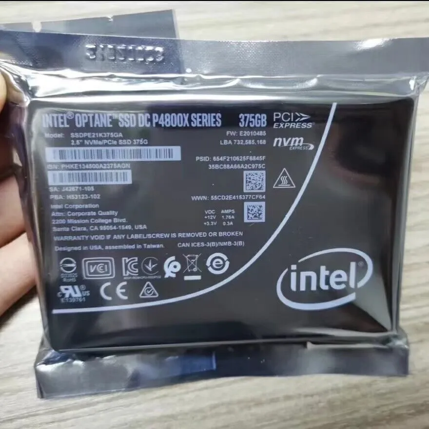 SSD-накопитель Intel Optane P4800x 375GB SSD U.2 NVME PCIE HP SSDPE1K375GAP1 Sol