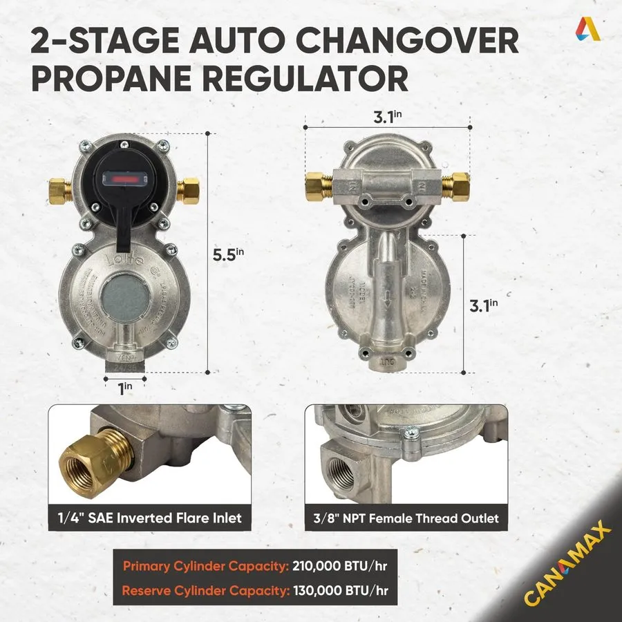 Трубопроводная арматура Upgraded 2Stage Auto Propane Gas Regulator