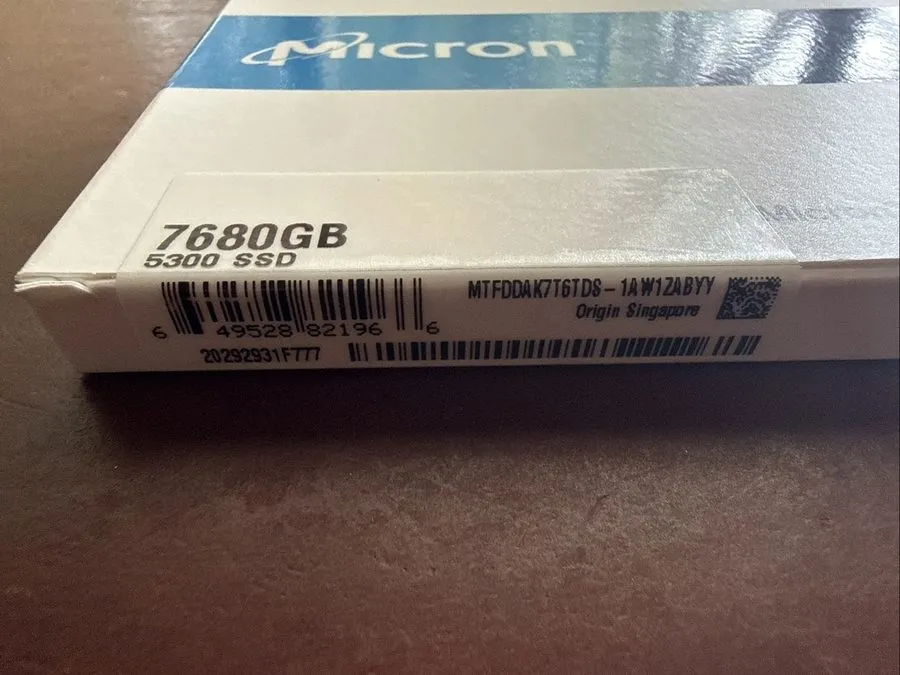 SSD-накопитель MICRON MTFDDAK7T6TDS 7.68TB 2.5" SATA SSD 4,317 Hours, 98.6% Heal